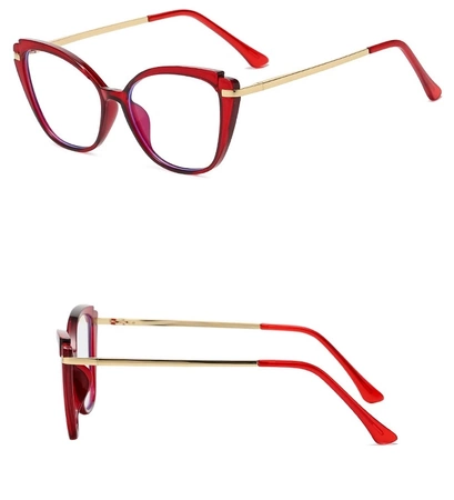 Ochelari clari eleganti cu antireflex, rosie pisica