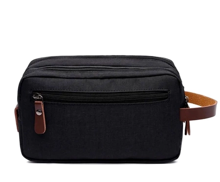 Geanta de cosmetice neagra pentru barbati, organizator spatios de calatorie
