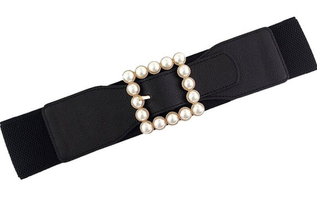 Curea elastică lată de cauciuc cu perle