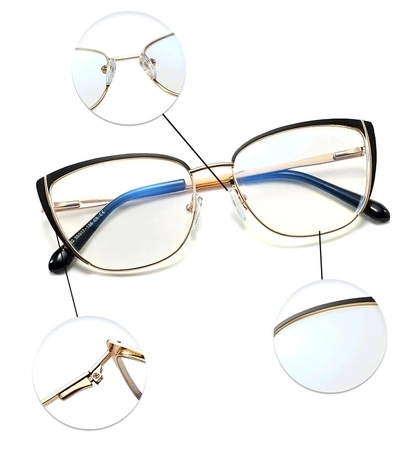 Ochelari eleganti pentru pisica cu antireflex, aurii