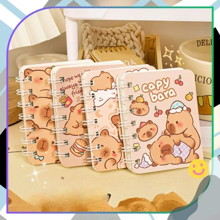 Caiet de buzunar caiet caiet cu spirală capibara set de 4