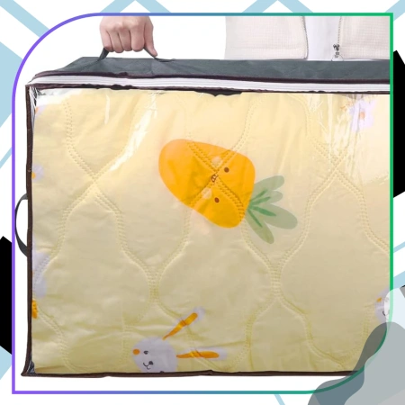 Organizator de dulap pentru lenjerie de pat, set de 2 piese, geantă gri, mare, 100x50cm