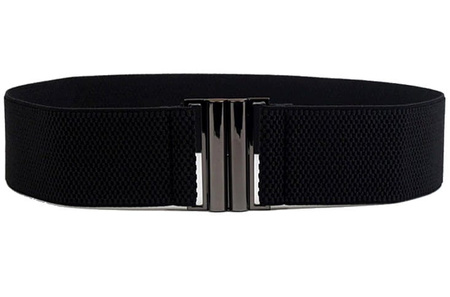 Curea elegantă pentru femei, centură neagră lată, elastică