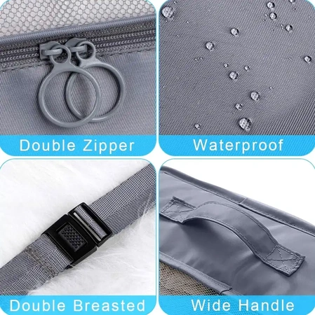 Set de călătorie de 8 organizatoare de valize impermeabile, gri