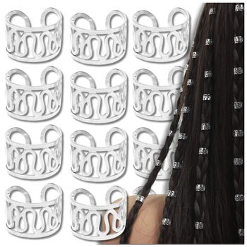 Bijuterii dreadlock decoratiuni par inele argintii margele 40 buc