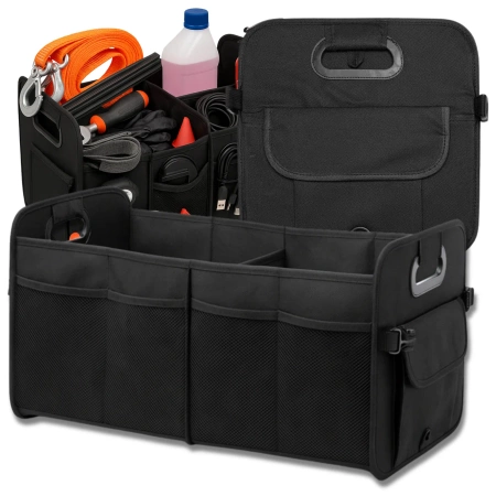 Organizator pliabil pentru portbagaj auto impermeabil, cu buzunare