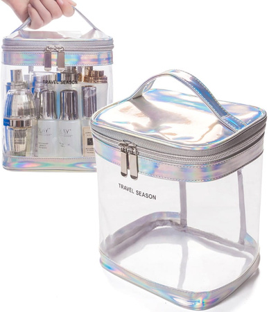 Organizator de pungi cosmetice din PVC, transparent, impermeabil