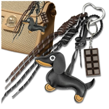 Breloc pentru o pungă de chei, breloc, pandantiv, teckel, tabletă de ciocolată