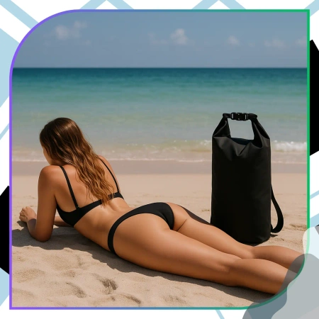Geantă uscată mare de plajă, impermeabilă, pentru spate 20l