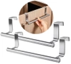 Hangers 2pc pentru bucătărie dulap baie ușă prosop feroviar argint