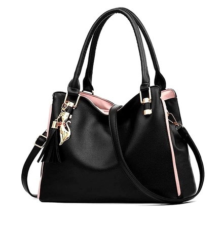 Geanta shopper dama, piele ecologica neagra