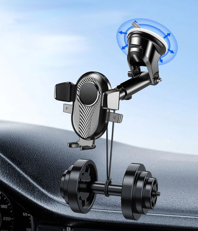 Suport telescopic auto pentru telefon, negru