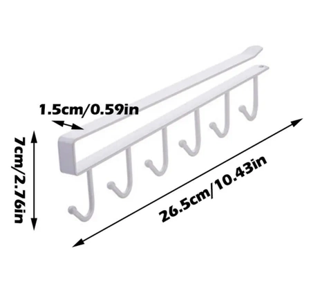 Cârlige 6pcs sub dulap suport ustensile de bucătărie rack