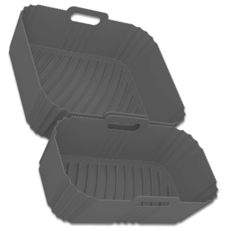 Inserție reutilizabilă din silicon pentru friteuză cu aer, 2 bucăți, tavă de copt gri