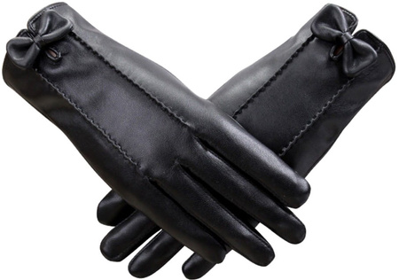 Manusi de dama piele touch, negre, elegante, calduroase