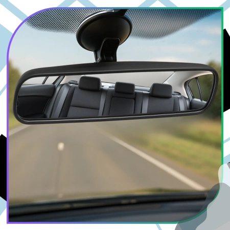 Oglindă retrovizoare universală pentru interior, cu ventuză