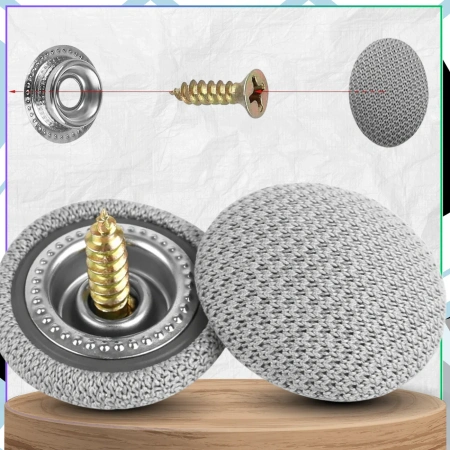 Kit reparații plafon auto, nituri gri, 100 buc.