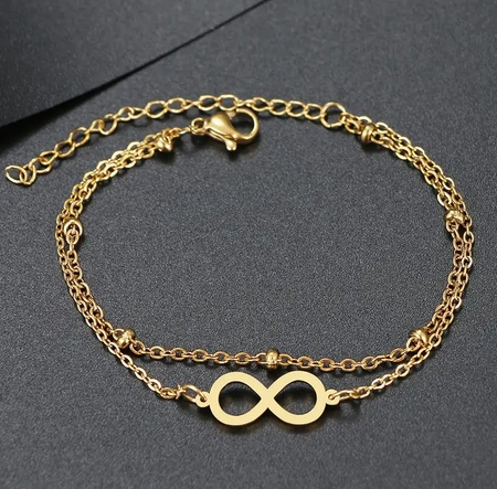 Bratara Infinity, otel chirurgical auriu, cifra opt