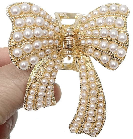 Bandă de păr perlat, fluture perlat, păr alb, strasuri