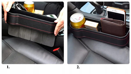 Organizator auto, suport de pahare din piele, telefon si chei