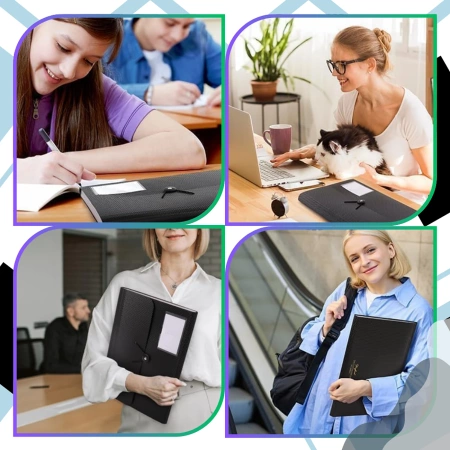 Organizator de dosare pentru documente A4, negru, pliabil