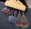 Set cercei populari boho, etnici pictati manual