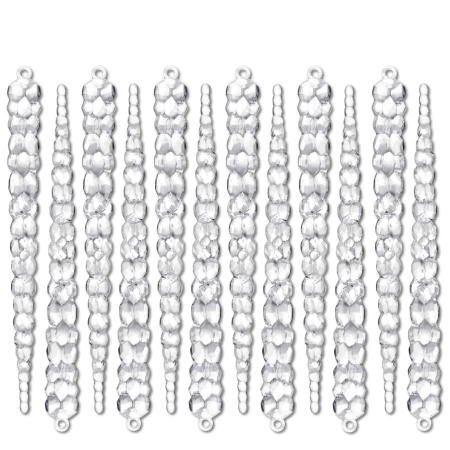 Țurțuri pentru brad de Crăciun, 12 globuri decorative de 13 cm, pandantiv