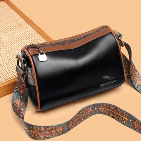 Elegant negru piele femei sac de umăr postbag