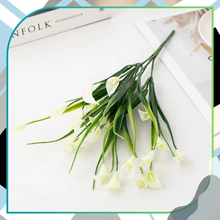 Flori artificiale crini albi decor buchet calla 5buc