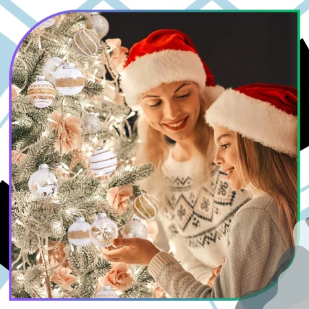 Set decorațiuni acrilice globuri de Crăciun 8 cm