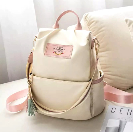 Rucsac urban de dama, rucsac sport cu pompon, incapator