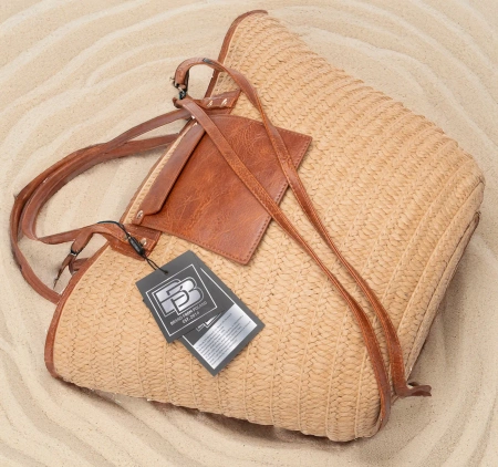 Geantă de umăr de damă mare de paie pentru BAD&BAGS de vară