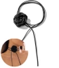Colier choker dama cu floare innodata, floare neagra