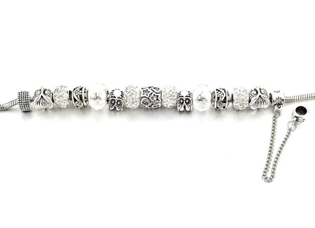 Bratara modulara din argint cu brelocuri de zircon