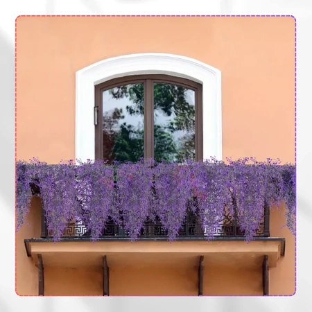 Flori artificiale de salcie decorative suspendate, 3 buc, cățărare violet