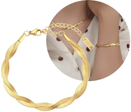 Bratara de sarpe placata cu aur, otel chirurgical auriu