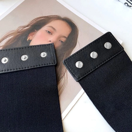 Curea legata, centura lata, corset cu dantela din cauciuc negru