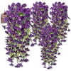 Agățat flori decorative ghirlanda artificială 3 buc mov
