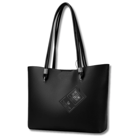 BAD&BAGS geanta shopper din piele de dama clasica neagra
