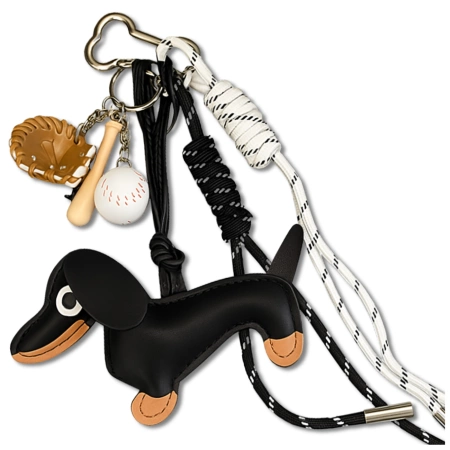 Breloc pentru chei de geantă, pandantiv cu inel de chei, set baseball, teckel
