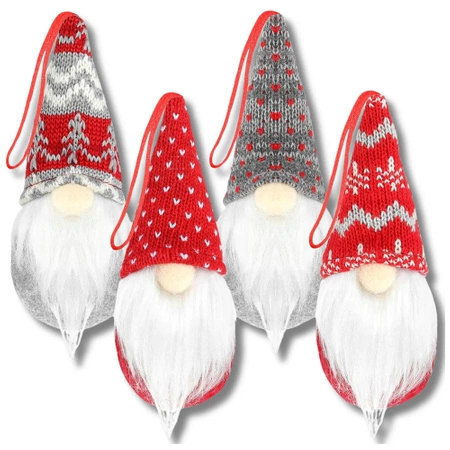Gnom de Crăciun Moș Crăciun 15 cm Set de agățat Gnome de 4
