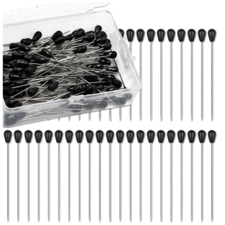 Ace și ace de croitorie cu cap în formă de lacrimă 55 mm, set de 50 de bucăți
