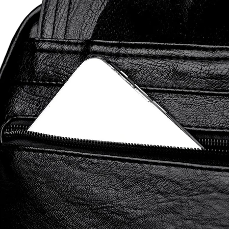 Rucsac urban elegant, negru, din piele ecologică