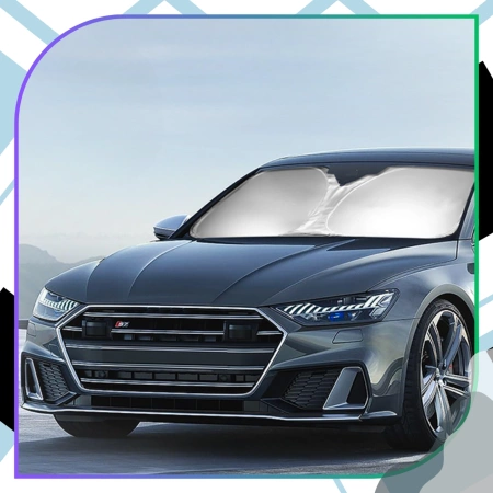 Parasolar pliabil pentru parbrizul frontal al mașinii.