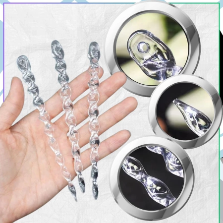 Globuri de Crăciun în formă de țurțur, pandantiv, 12 buc., 15 cm, transparente