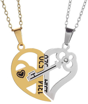 BEST FRIENDS Colier din oțel chirurgical Cheie inimă