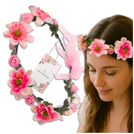 Coroană Bentita Flori Trandafiri Stil Boho