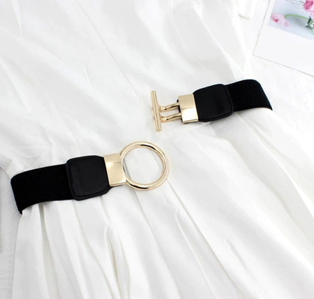 Cureaua de dama neagra pentru o rochie Elastic gold