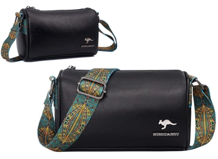 Elegant negru piele geanta de umăr doamnelor postbag