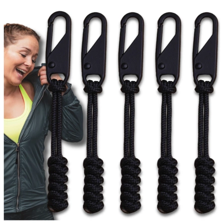 Set pandantive din metal negru, 5 piese, sfoară pentru fermoare